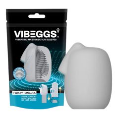 VIBEGGS Twisty Tongues - vibrerend ei masturbator (wit)