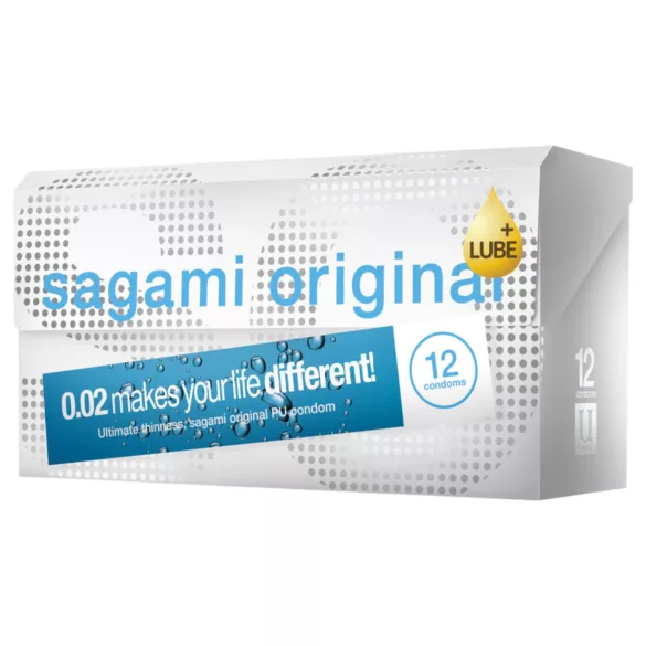 Sagami Original 0.02 - condoom extra glijmiddel - 55mm - 12 stuks