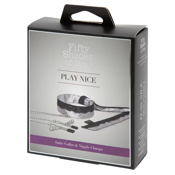 Fifty Shades of Grey - tepelklemmen met halsband - zilver