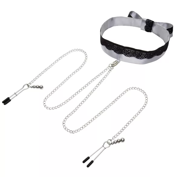 Fifty Shades of Grey - tepelklemmen met halsband - zilver
