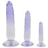 Kristalhelder anale dildo set - 3 stuks (transparant-blauw)