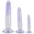 Kristalhelder anale dildo set - 3 stuks (transparant-blauw)