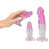 Kristalhelder anale trainer set - 3 stuks (transparant roze)