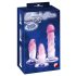 Kristalhelder anale trainer set - 3 stuks (transparant roze)