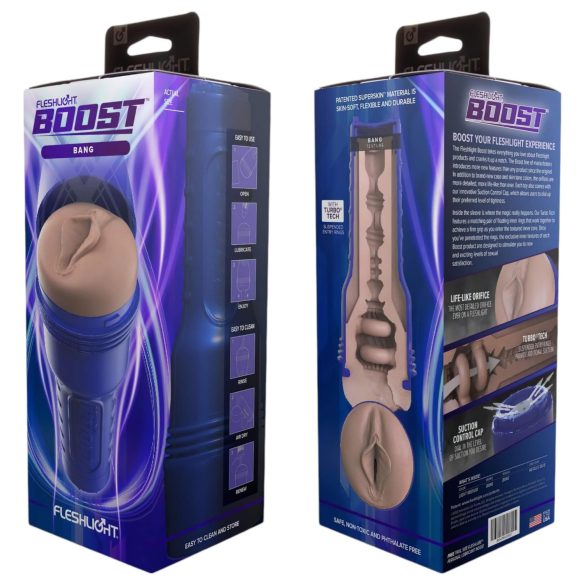 Fleshlight Boost Bang - masturbator - realistische vagina - huidkleurig