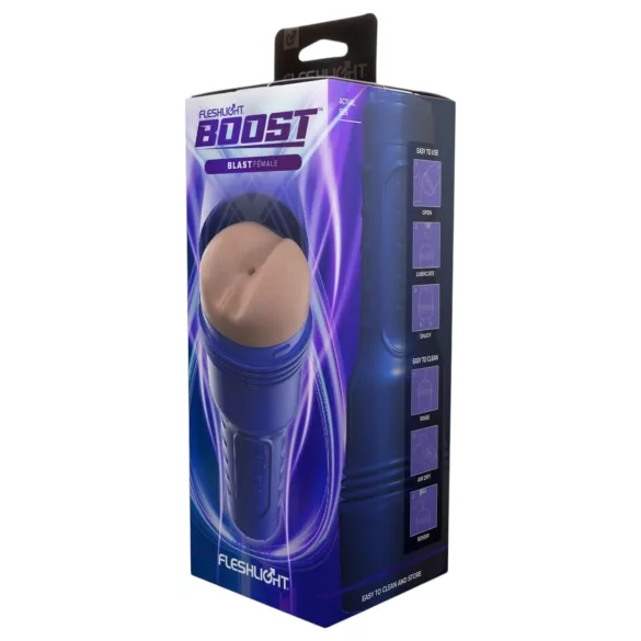 Fleshlight Boost Blast - masturbator kunstmatige anus - huidkleurig