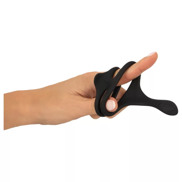 Erecto - penis- en balzacring - siliconen - zwart