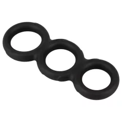Erecto - penisring set - 3 stuks - siliconen - zwart
