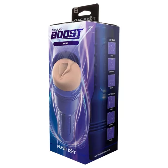 Fleshlight Boost Bang - masturbator kunstvagina - realistisch - bruin