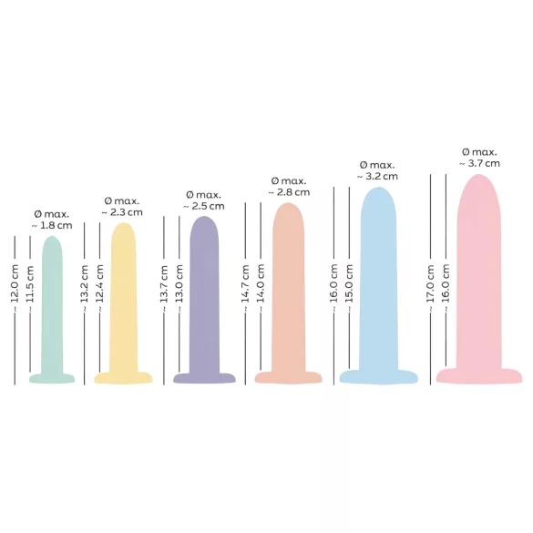 You2Toys - Six in a Row - dildo-trainerset - 6 stuks (gekleurd)