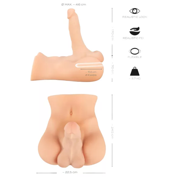 Realistixxx Deluxe Man 02 - mannentorso - realistisch - huidskleur