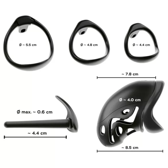 You2Toys - peniskooi met penisplug - zwart