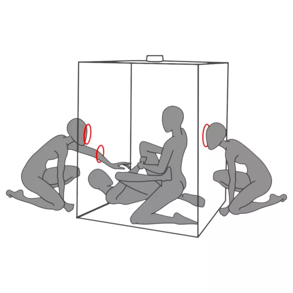 Secretdome - BDSM sekscabine met openingen (zwart)