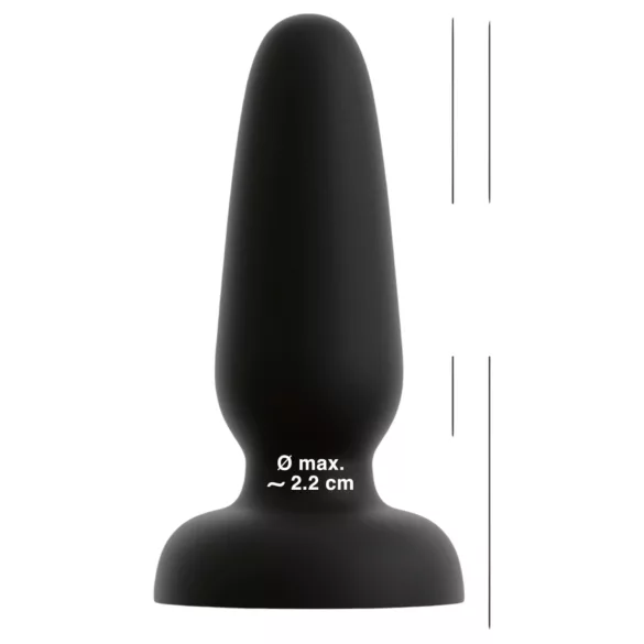 Black Velvets - siliconen analplug met zuignap (zwart) - S