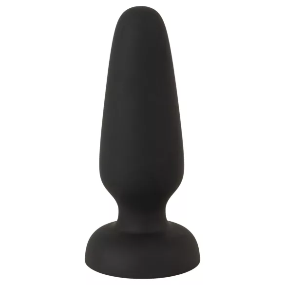 Black Velvets - siliconen analplug met zuignap (zwart) - S