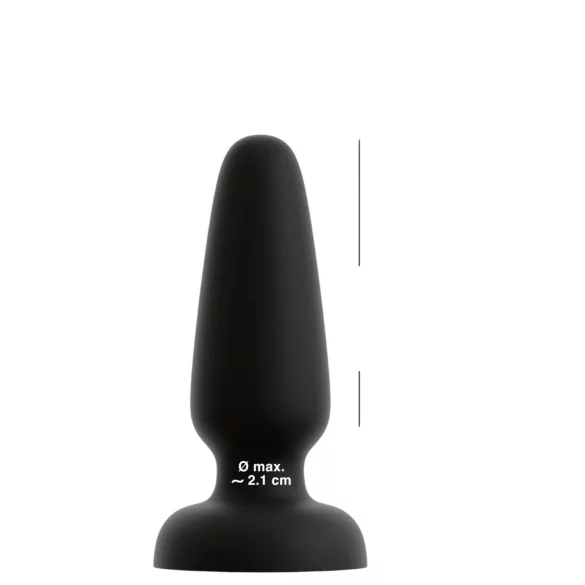 Black Velvets - siliconen anaalplug met zuignap (zwart) - M