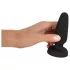 Black Velvets - siliconen anaalplug met zuignap (zwart) - M