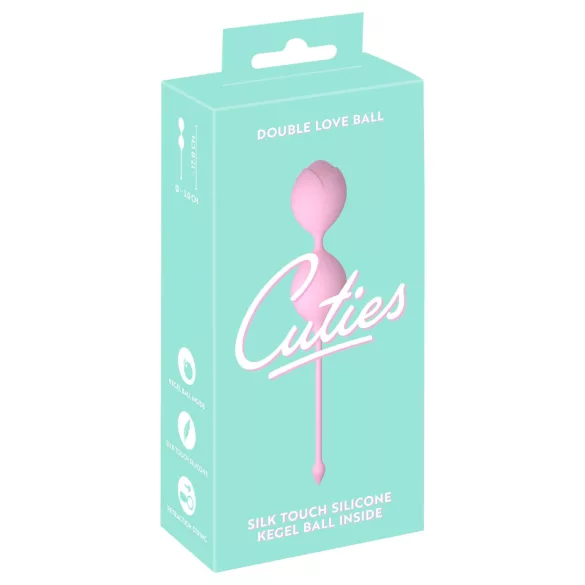Cuties - siliconen g-spot kogel met dubbele balletjes (roze)