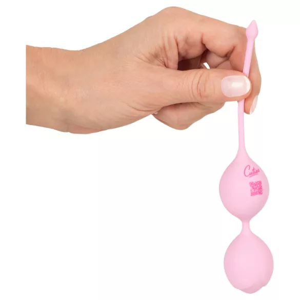 Cuties - siliconen g-spot kogel met dubbele balletjes (roze)
