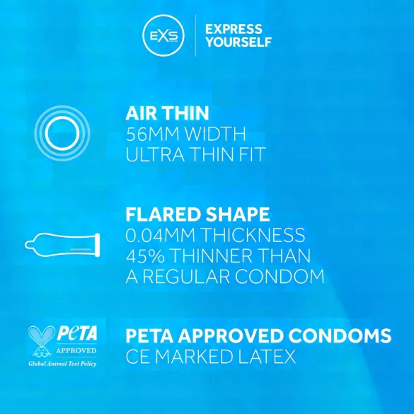 EXS Air Thin - condoom - ultra dun latex - 144 stuks
