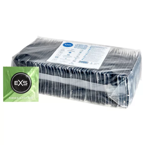 EXS Ribbed & Dotted - geribbeld, gestippeld condoom (100 stuks)