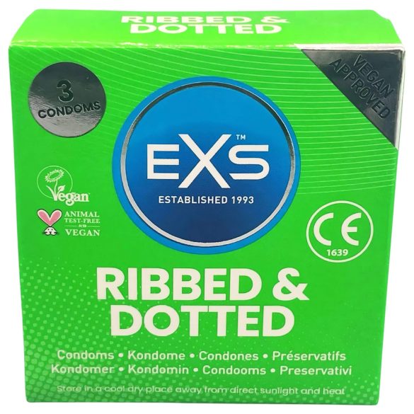 EXS Geribbelde, Gestipte en Gelochte Condooms (3 stuks)