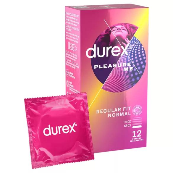 Durex Pleasure Me - geribbelde en gestippelde condooms - 12 stuks