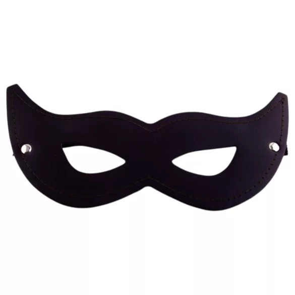 Rouge - open oogmasker - echt leer - zwart