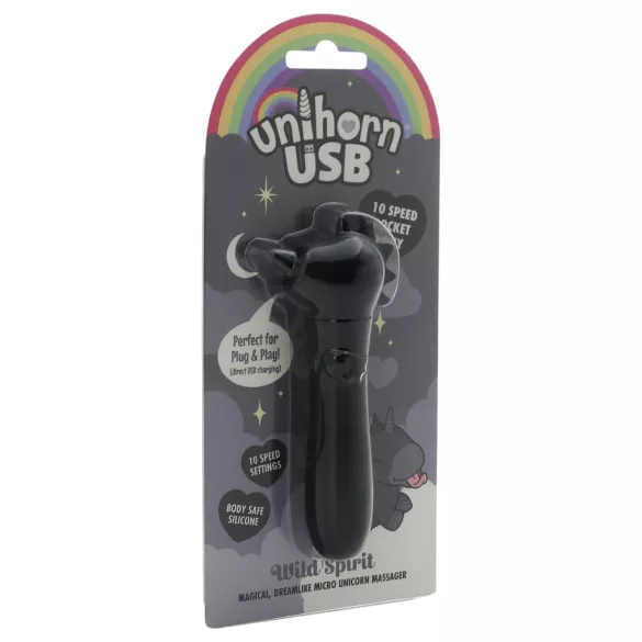 Unihorn Wild Spirit - oplaadbare mini-vibrator (zwart)