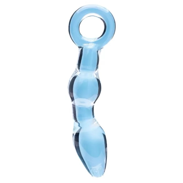 Clarity Utopian Mystique - geribbelde glazen anale dildo (transparant)