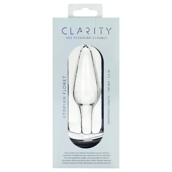 Clarity Utopian Floret - glazen anale plug (transparant)