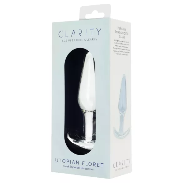 Clarity Utopian Floret - glazen anale plug (transparant)