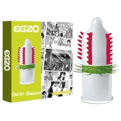   Egzo Dulche Bombero - condoom met ribbels en nopjes - transparant - 1 stuk