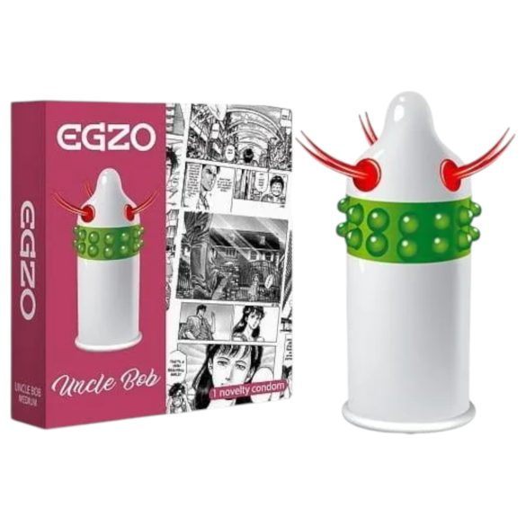 Egzo Uncle Bob – ribbel- en nopjescondoom met tentakels (1 stuk)