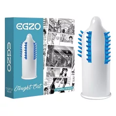   Egzo Tough Cat - condoom met ribbels en studs - latex - 1 stuk