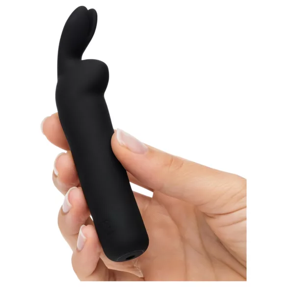 Happyrabbit - mini vibrator - oplaadbaar, konijnenoortjes - zwart