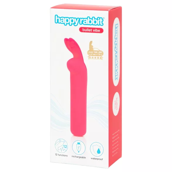 Happyrabbit - bullet vibrator - oplaadbaar, konijnoren - roze