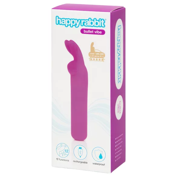 Happyrabbit - bullet vibrator - oplaadbaar, konijn oren - paars