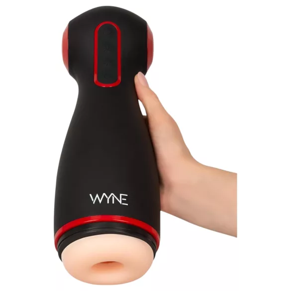 WYNE 06 - oplaadbare vibrerende zuigende masturbator - zwart
