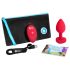 b-vibe hart - draadloze anale vibrator (rood)