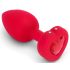 b-vibe hart - draadloze anale vibrator (rood)