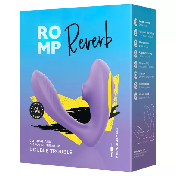 ROMP Reverb - luchtdruk 2-in-1 G-spot vibrator (paars)
