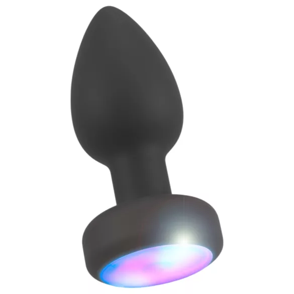 ANOS - verlicht, vibrerend anaalplug (zwart)