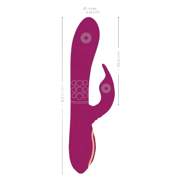 Javida - 3in1 parel‑ en draai‑vibrator (paars)