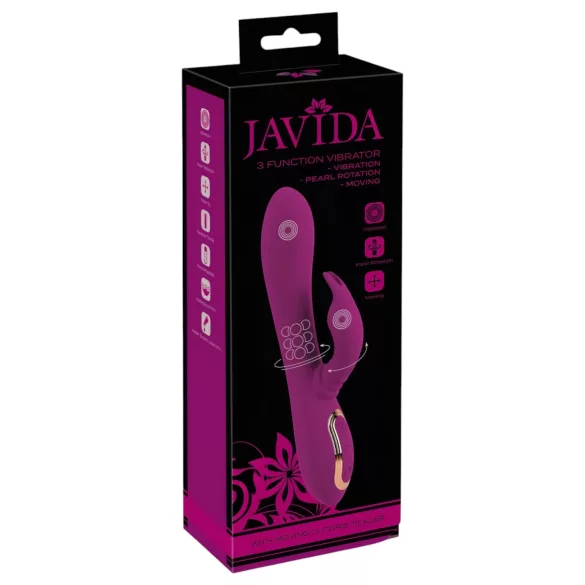 Javida - 3in1 parel‑ en draai‑vibrator (paars)