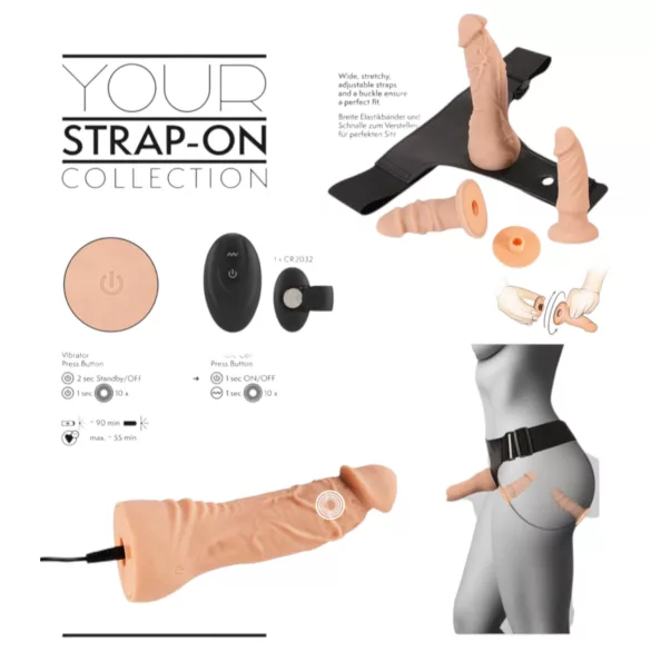 You2Toys - strap-on dildo set - huidkleurig