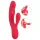 Smile Thumping Rabbit - vibrator met 3 motoren - oplaadbaar - rood