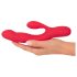 Smile Kloppende Konijn - oplaadbare 3-motorige vibrator (rood)