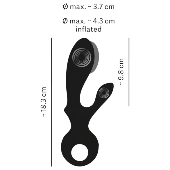 Eternal - opblaasbare vibrator met clitorisstimulator - zwart