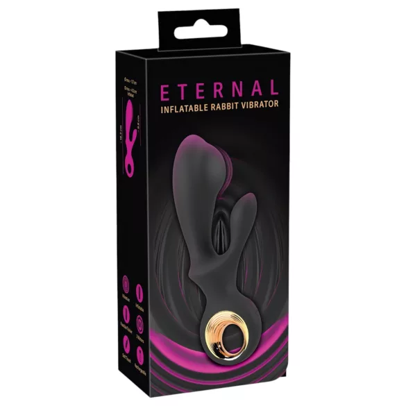 Eternal - opblaasbare vibrator met clitorisstimulator - zwart